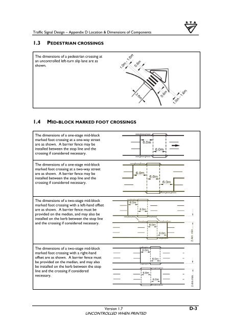 Appendix D Location and dimensions of components - RTA