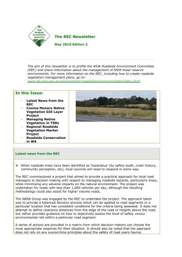 Roadside Environment Committee newsletter edition 2 - May ... - RTA