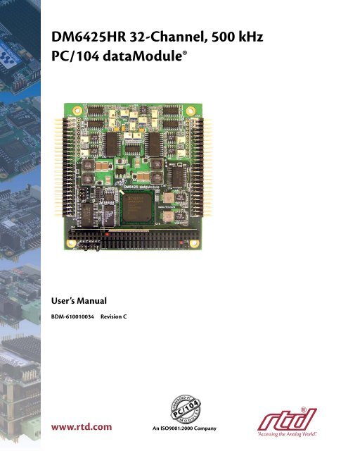 Hardware Manual - RTD Embedded Technologies, Inc.