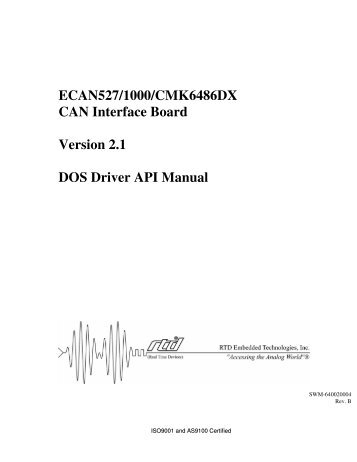 ECAN527/1000/CMK6486DX CAN Interface Board Version 2.1 DOS ...