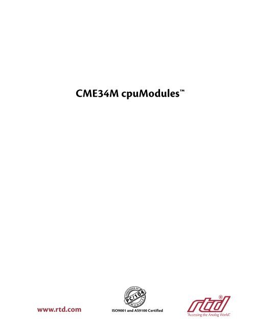 CME34M Hardware Manual - RTD Embedded Technologies, Inc.