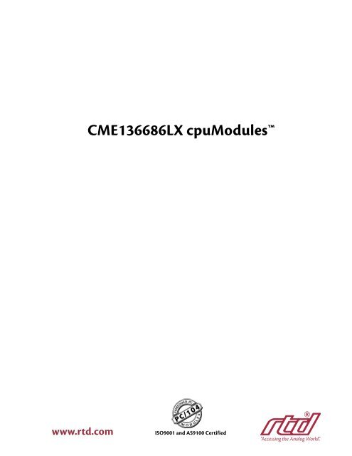 CME136686LX Hardware Manual - RTD Embedded Technologies ...