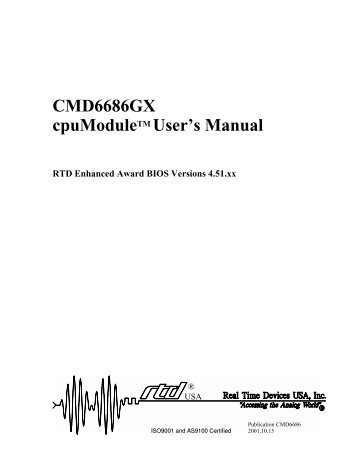 cmd6686gx manual - RTD Embedded Technologies, Inc.