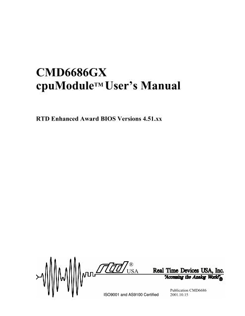 cmd6686gx manual - RTD Embedded Technologies, Inc.