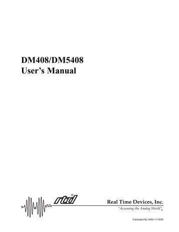 DM408 and DM5408 MANUAL - RTD Embedded Technologies, Inc.