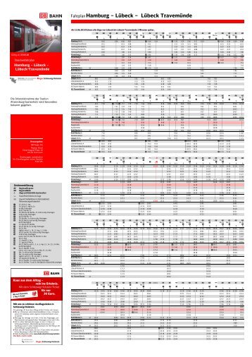 Fahrplan Hamburg – Lübeck – Lübeck Travemünde - Bahn