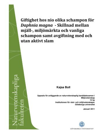 Kajsa Boll - Institutionen för biologi och miljövetenskap - Göteborgs ...