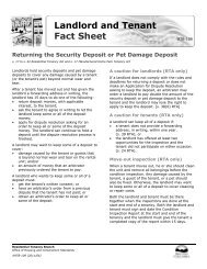 Factsheet RTB-109 - Residential Tenancy Office