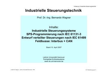 Industrielle Steuerungstechnik - RTS - Leibniz UniversitÃ¤t Hannover