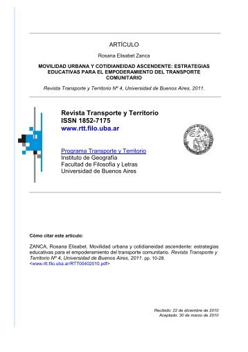 4(2) - Revista Transporte y Territorio - Universidad de Buenos Aires