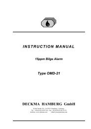 INSTRUCTION MANUAL DECKMA HAMBURG Gmbh