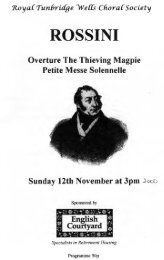 ROSSINI - Royal Tunbridge Wells Choral Society