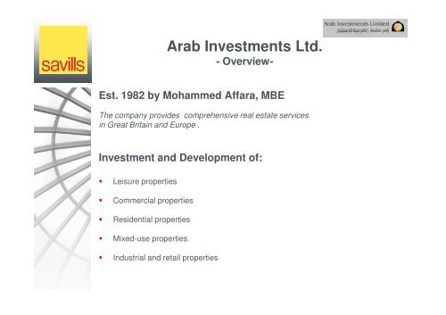 Arab Investments Ltd. - Assaif