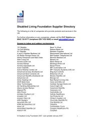 Disabled Living Foundation Supplier Directory