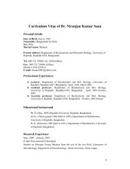 Curriculum Vitae of Dr. Niranjan Kumar Sana - Rajshahi University