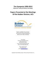 Tires Symposia - UPDATED 2013! - Rubber Division