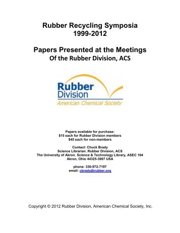 UPDATED 2012! - Rubber Division