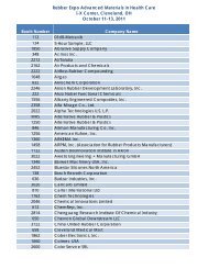 Rubber Expo Advanced Materials in Health Care ... - Rubber Division