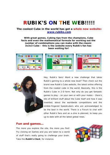 RUBIK'S ON THE WEB!!!!! - Rubik's Cube