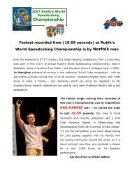 8 October 2007 - Fastest Solve at World Champs ... - Rubik's Cube