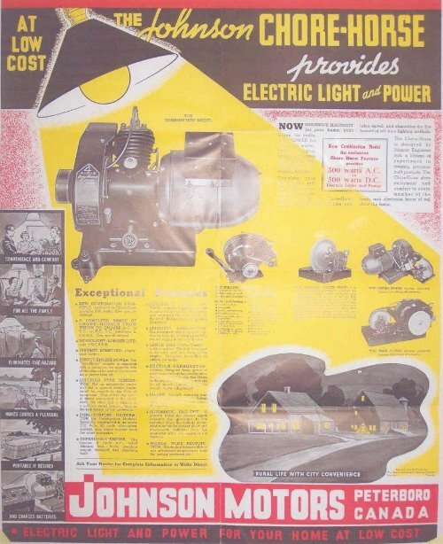 1937 Chore-Horse generator brochure - ruc enterprises