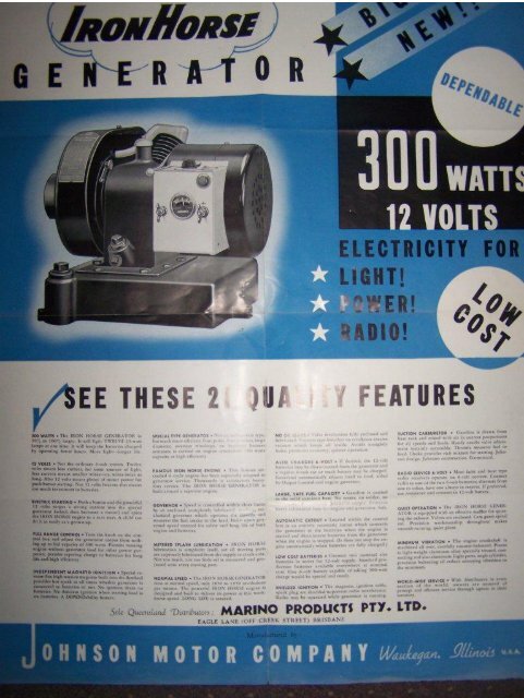 1936 Iron Horse Generator Brochure - ruc enterprises