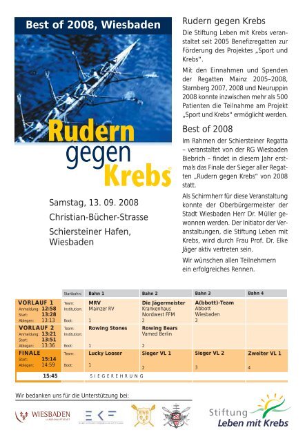 Flyer Wiesbaden 2008 - Rudern gegen Krebs