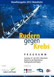 Programmheft Mannheim 2012 - Rudern gegen Krebs