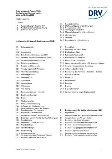 1 Ruderwettkampf -Regeln (RWR) des Deutschen ... - Rudern.de