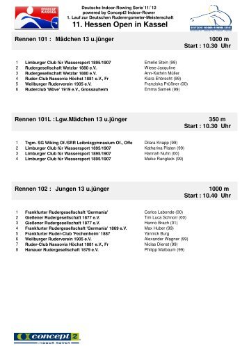 11. Hessen Open in Kassel - Rudern.de