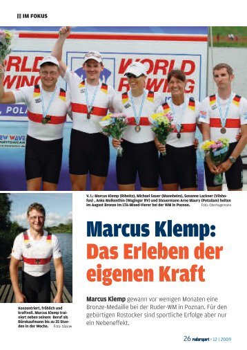 Marcus Klemp: Das Erleben der eigenen Kraft - Rudern.de