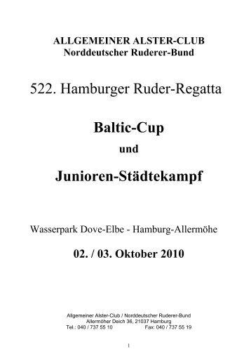 522. Hamburger Ruder-Regatta Baltic-Cup Junioren ... - Rudern.de