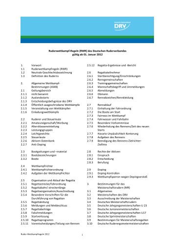 Ruderwettkampfregeln - Rudern.de