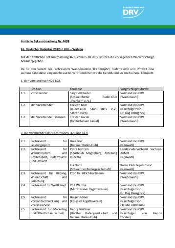 Mit der Amtlichen Bekanntmachung 4698 vom 05.10 ... - Rudern.de