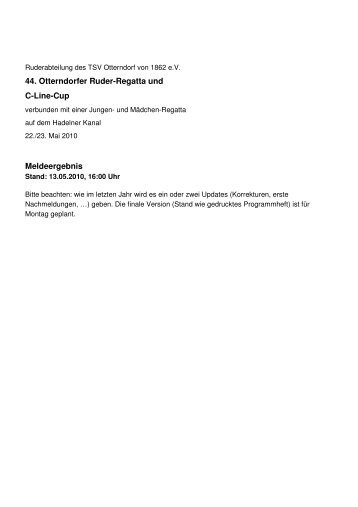 44. Otterndorfer Ruder-Regatta und C-Line-Cup ... - Rudern.de