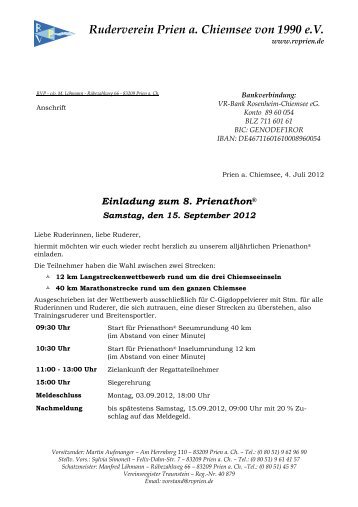 Ruderverein Prien a. Chiemsee von 1990 e.V.