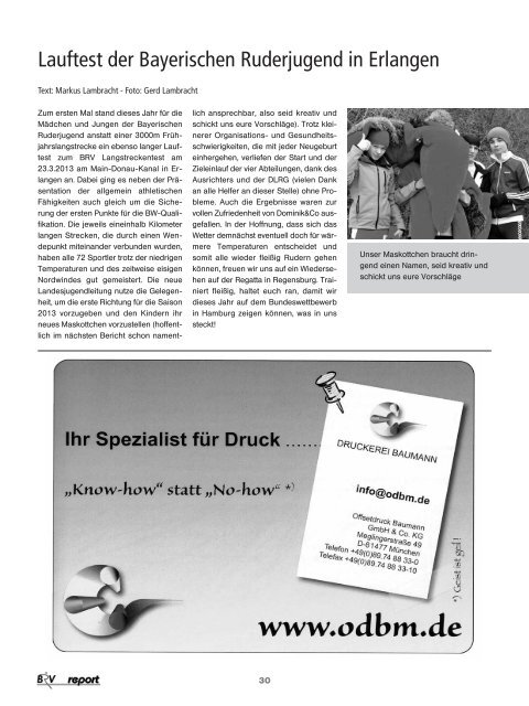 Ausgabe 1-2013 - Bayerischer Ruderverband