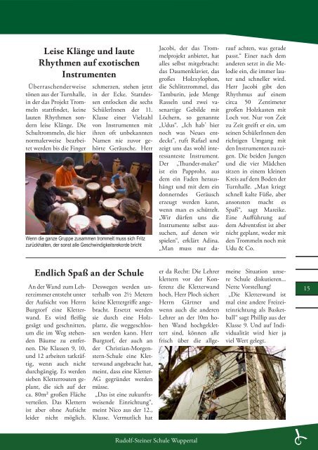 Adventsblatt« der Klasse 11 - Rudolf Steiner Schule Wuppertal