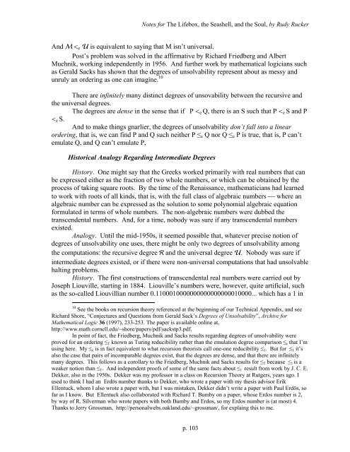 Notes for the Lifebox, the Seashell, and the Soul - Rudy Rucker