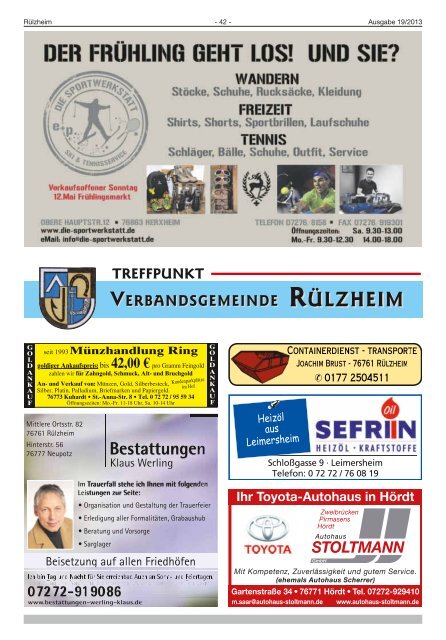 Donnerstag, den 9. Mai 2013 Nr. 19/2013 - Verbandsgemeinde ...