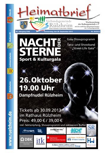 26. Oktober 19.00 Uhr - Verbandsgemeinde Rülzheim