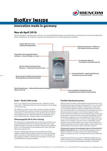 BioKey Gate + Infrarot-Key Pad New Line