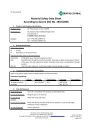 Material Safety Data Sheet According to decree (EC ... - Dental Central