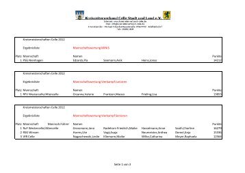 Kreismeisterschaften Celle 2012 Ergebnisliste Mannschaftswertung ...