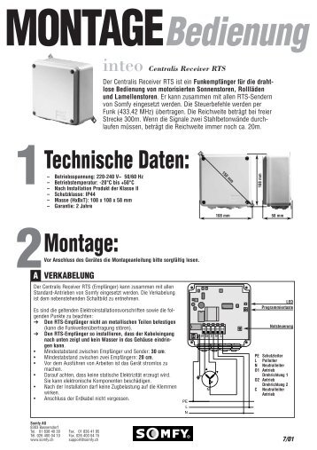 Technische Daten: Montage: - Rufalex Rollladen-Systeme AG