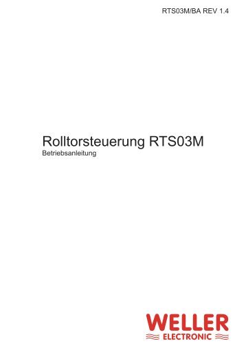 Betriebsanleitung Torsteuerung Weller RTS03M