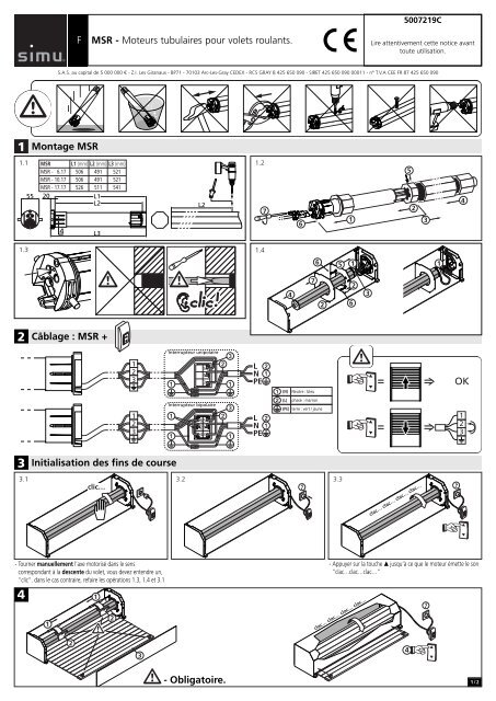 Moteur tubulaire SIMU MSR