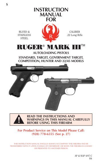 Ruger MKIII Manual - Friedmanhandguntraining.com