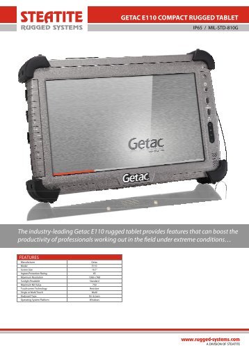 Getac E110 Datasheet - Steatite Rugged Systems