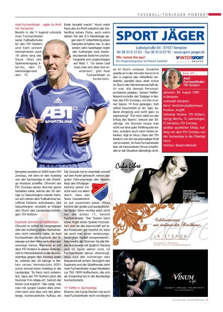 ASR Sport Ausgabe Oktober 2010 - Allgäu Sport Report